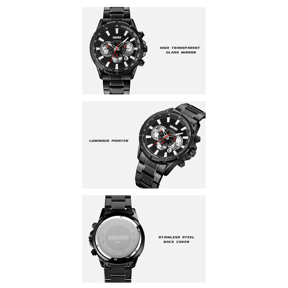Gambar produk SKMEI Jam Tangan Pria Analog Chronograph Stainless Steel Wristwatch - 9241