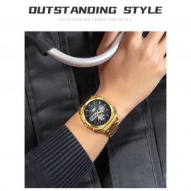 SKMEI Jam Tangan Pria Luxury Stainless Steel Wristwatch - 1673 - Black with White Side - 8