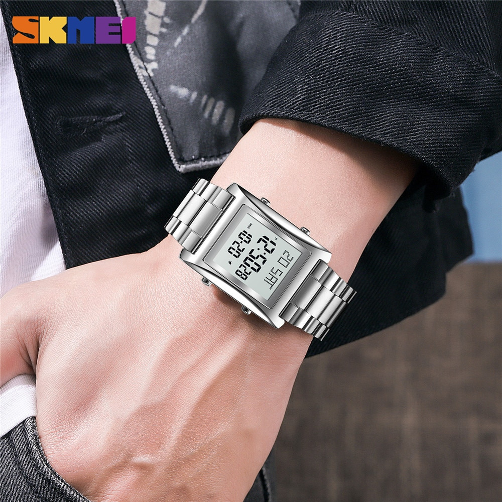 Gambar produk SKMEI Jam Tangan Digital Pria Strap Stainless Steel - 1812