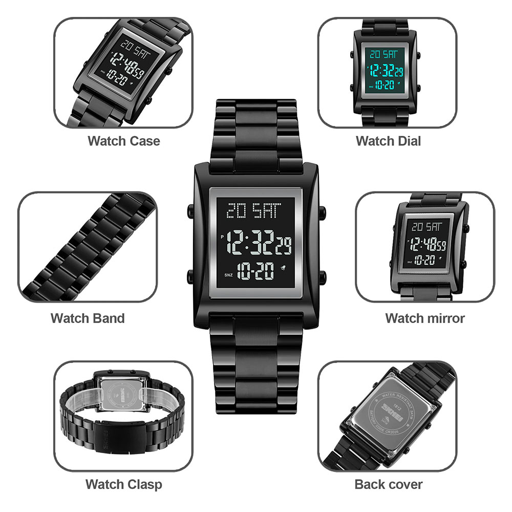 Gambar produk SKMEI Jam Tangan Digital Pria Strap Stainless Steel - 1812