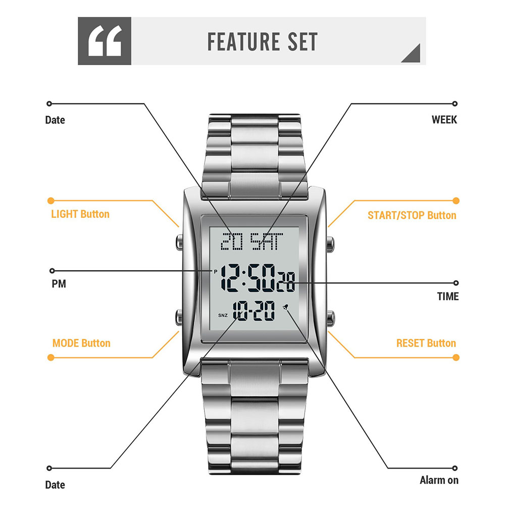 Gambar produk SKMEI Jam Tangan Digital Pria Strap Stainless Steel - 1812