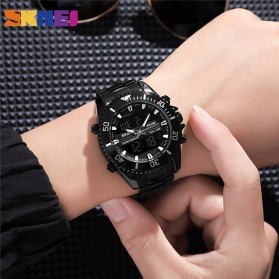 SKMEI Jam Tangan Pria Luxury Stainless Steel Wristwatch - 1850 - Silver Black - 4