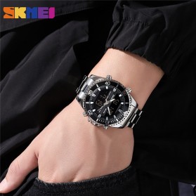 SKMEI Jam Tangan Pria Luxury Stainless Steel Wristwatch - 1850 - Silver Black - 5