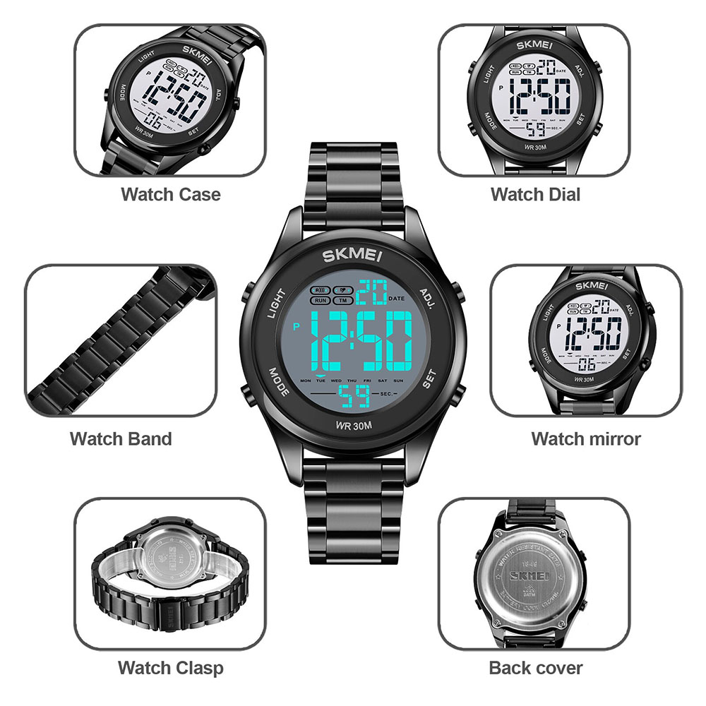 Gambar produk SKMEI Jam Tangan Digital Pria Strap Stainless Steel - 1849