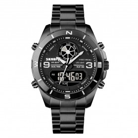 SKMEI Jam Tangan Pria Luxury Stainless Steel Wristwatch - 1839 - Black - 1