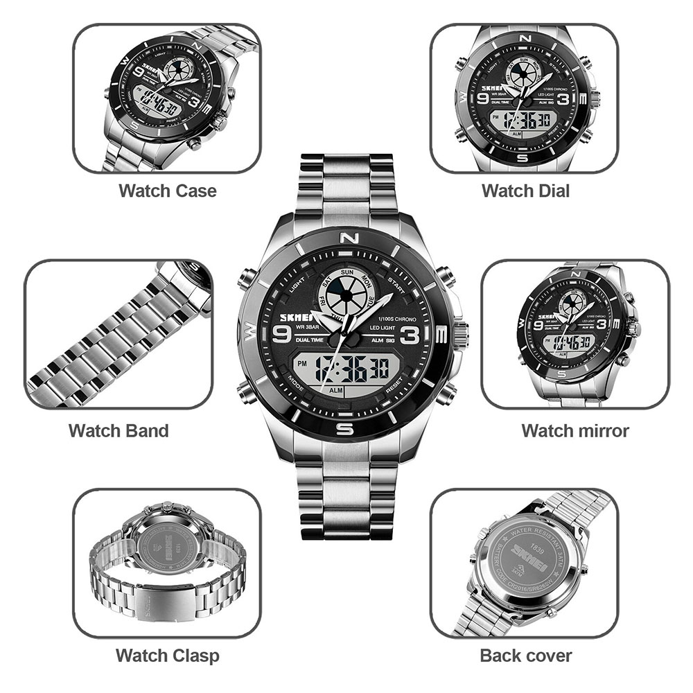 Gambar produk SKMEI Jam Tangan Pria Luxury Stainless Steel Wristwatch - 1839