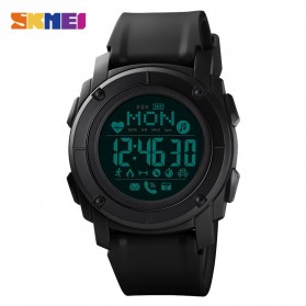 SKMEI Jam Tangan Smartwatch Pria Bluetooth Pedometer Heartrate - 1577 - Black/Black - 1