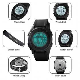 SKMEI Jam Tangan Smartwatch Pria Bluetooth Pedometer Heartrate - 1577 - Black/Black - 5