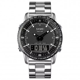 SKMEI Jam Tangan Pria Luxury Stainless Steel Wristwatch - 1898 - Silver Black