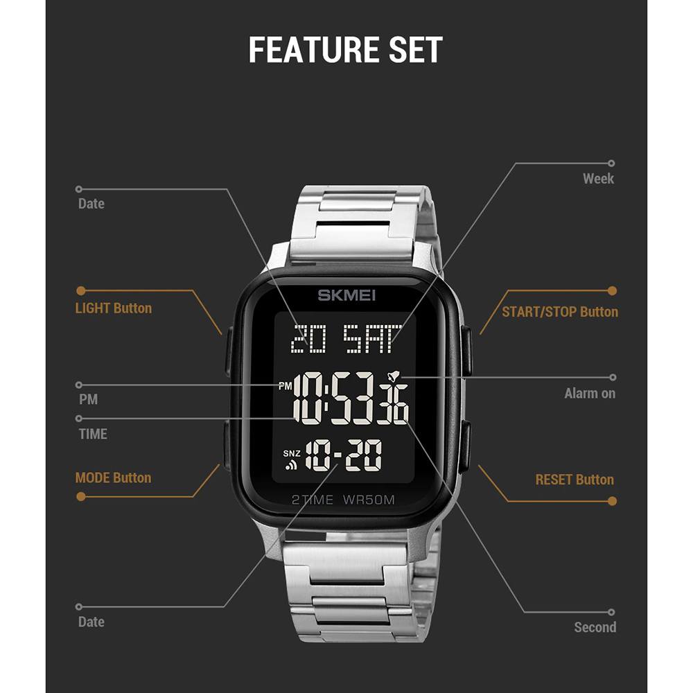 SKMEI Jam Tangan Digital Pria 1859 Black