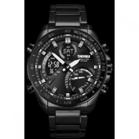 SKMEI Jam Tangan Pria Luxury Stainless Steel Wristwatch - 1889 - Black/Black