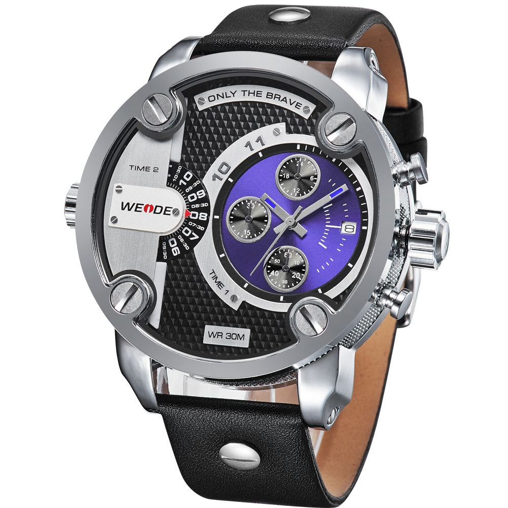 Weide Jam Tangan Japan Quartz Miyota - WH3301 - Black/Blue - 4