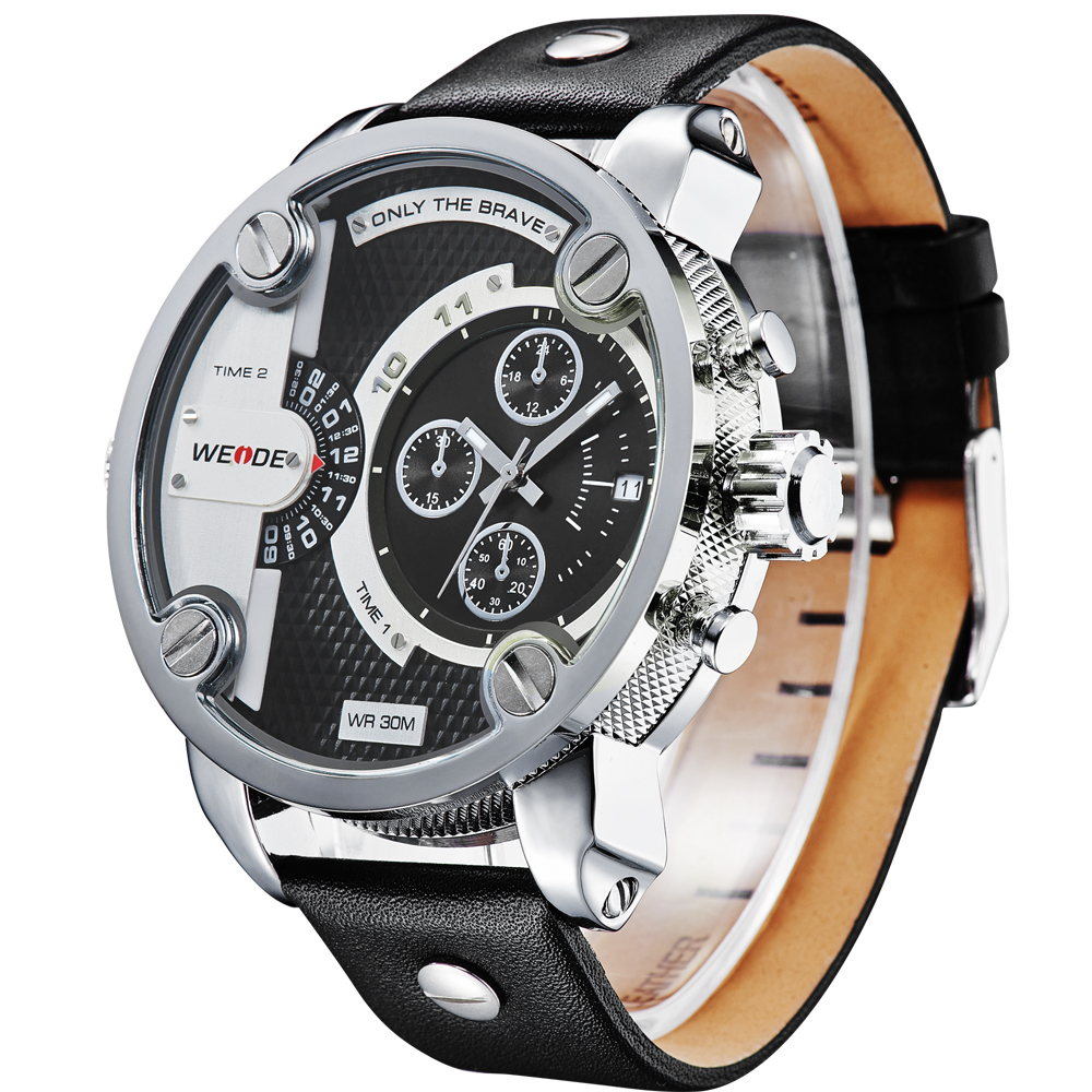 Weide Jam Tangan Japan Quartz Miyota  WH3301  Black/Silver  JakartaNotebook.com