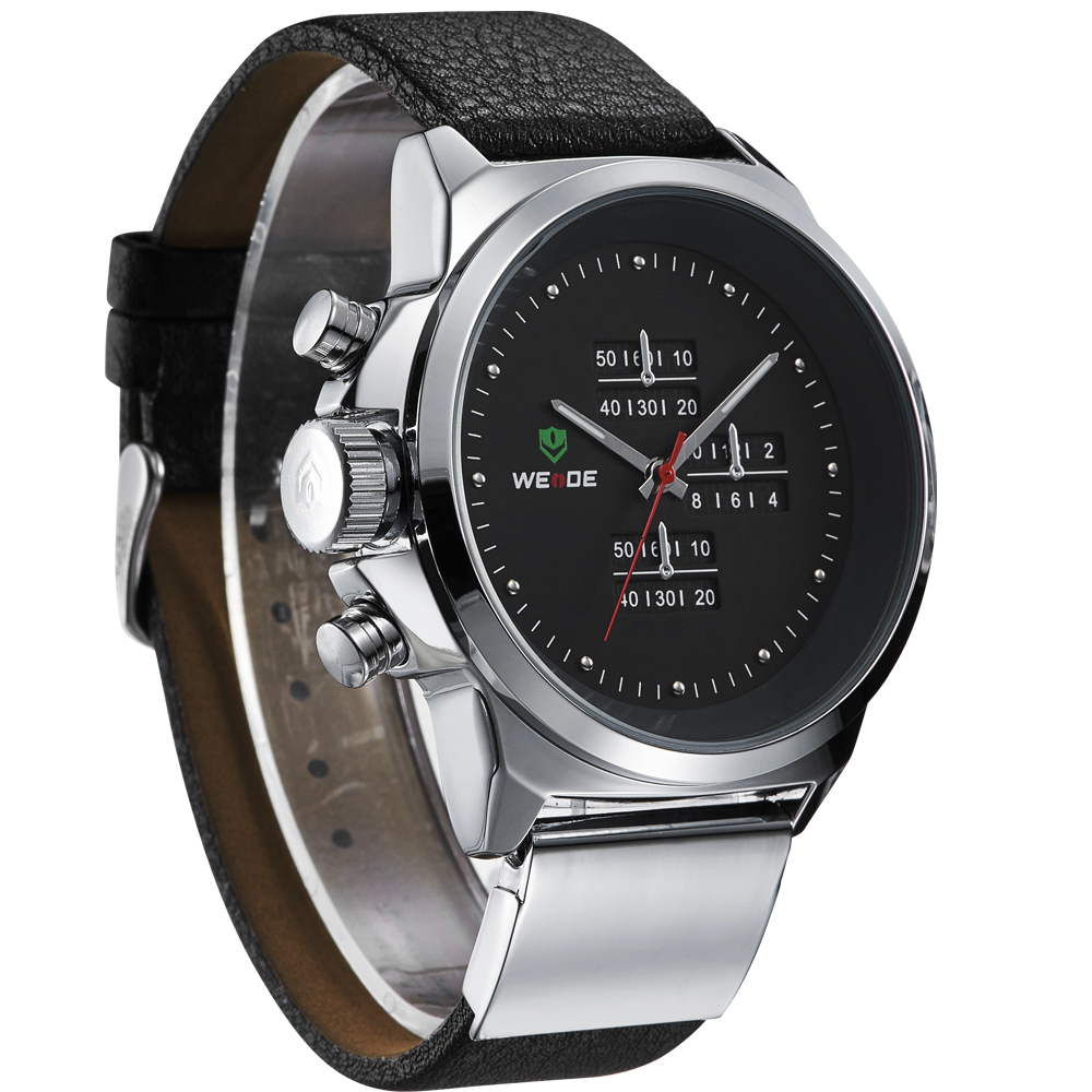 Weide Japan Quartz Miyota Men Leather Sports Watch 30M