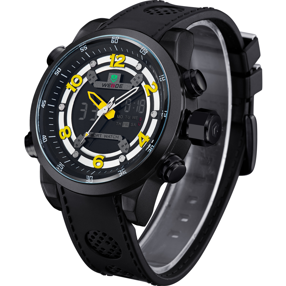 Weide Jam Tangan Analog Digital - WH3315 - Black/Yellow 