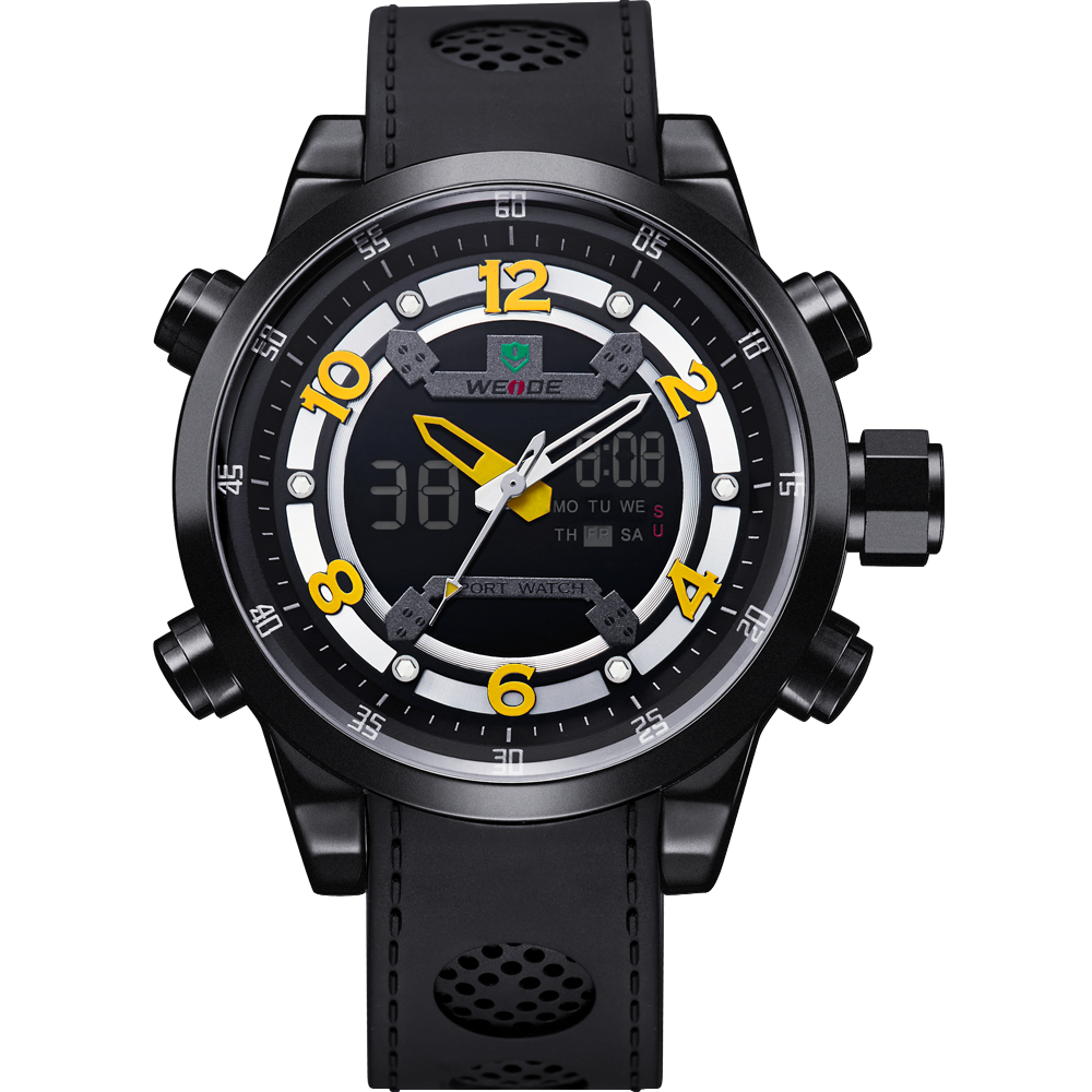 Weide Jam Tangan Analog Digital - WH3315 - Black/Yellow 