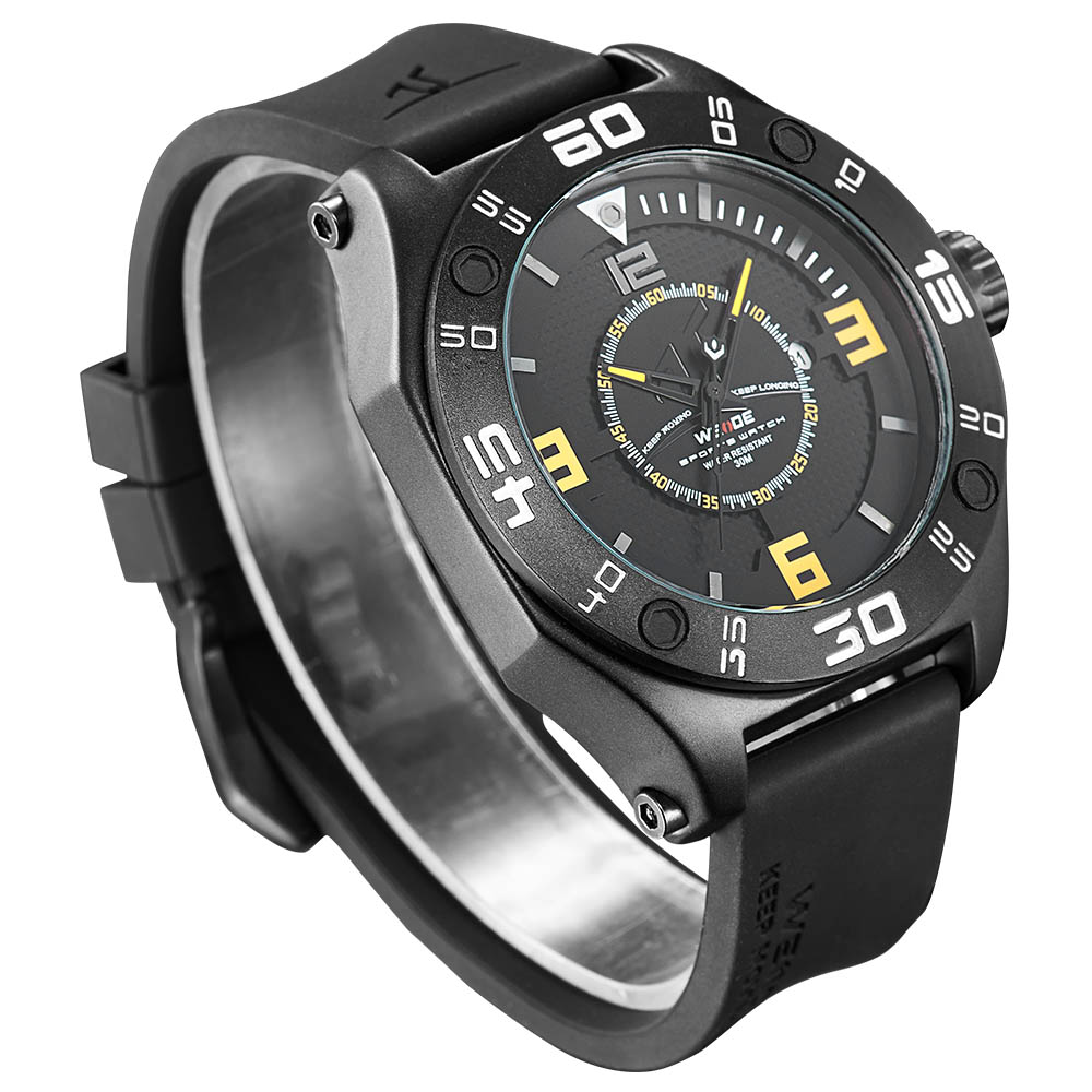 weide universe series quartz silicone 30m water resistance uv1502 yellow weide universe series quartz silicone 30m water resistance uv1502 yellow