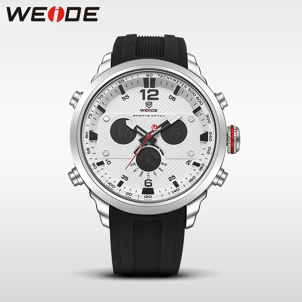 Weide Jam Tangan Analog Strap Silicone - WH6303 - Gray Silver - 1