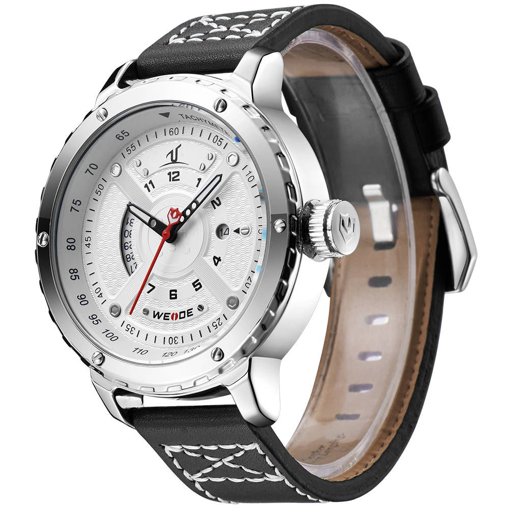 Weide Jam Tangan Sporty Pria - UV1609 - White/Silver 