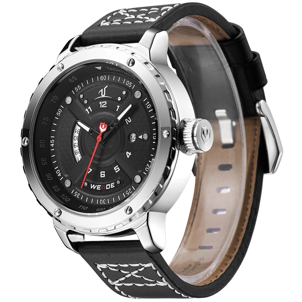Weide Jam Tangan Sporty Pria - UV1609 - Black/Silver 