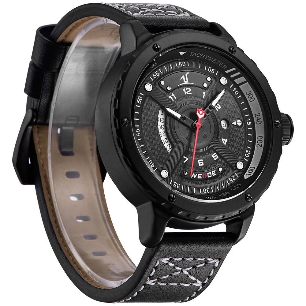 Weide Jam Tangan Sporty Pria UV1609 Black Black