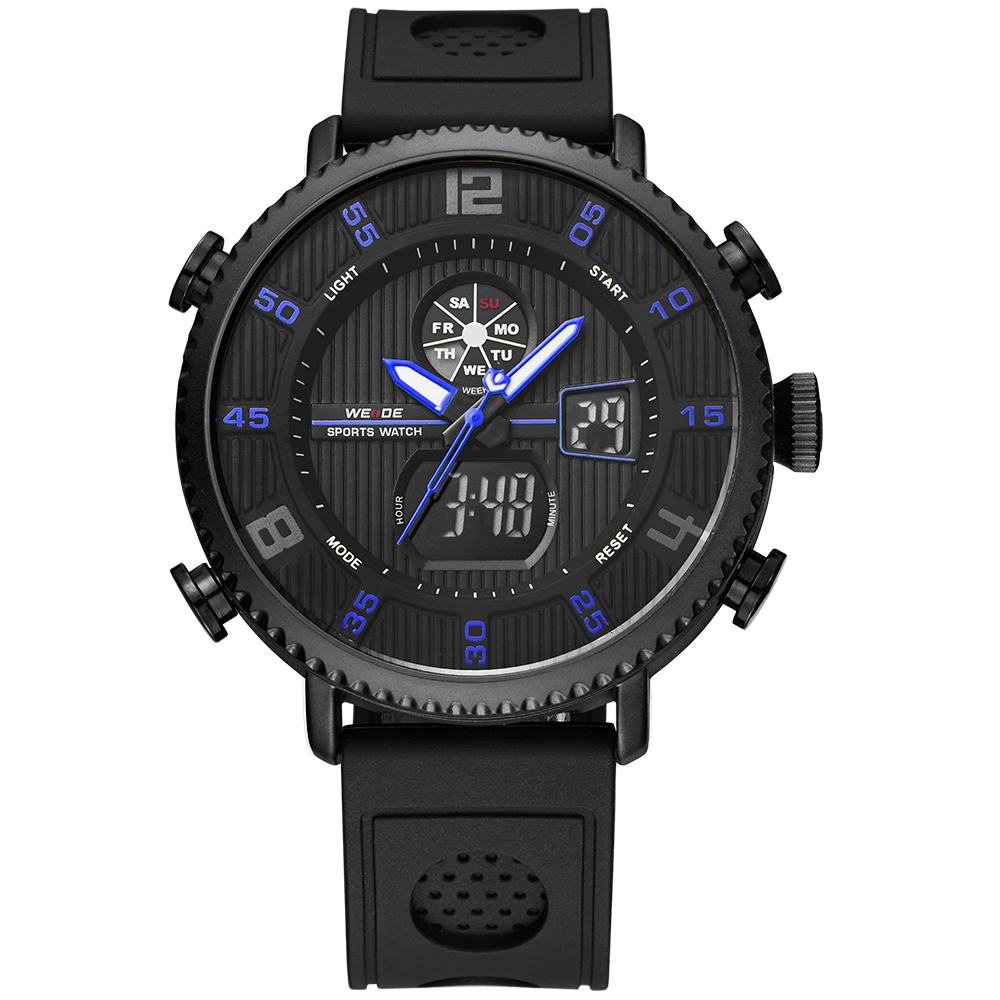 Weide Jam Tangan Analog Digital Pria - WH6106 - Black/Blue 