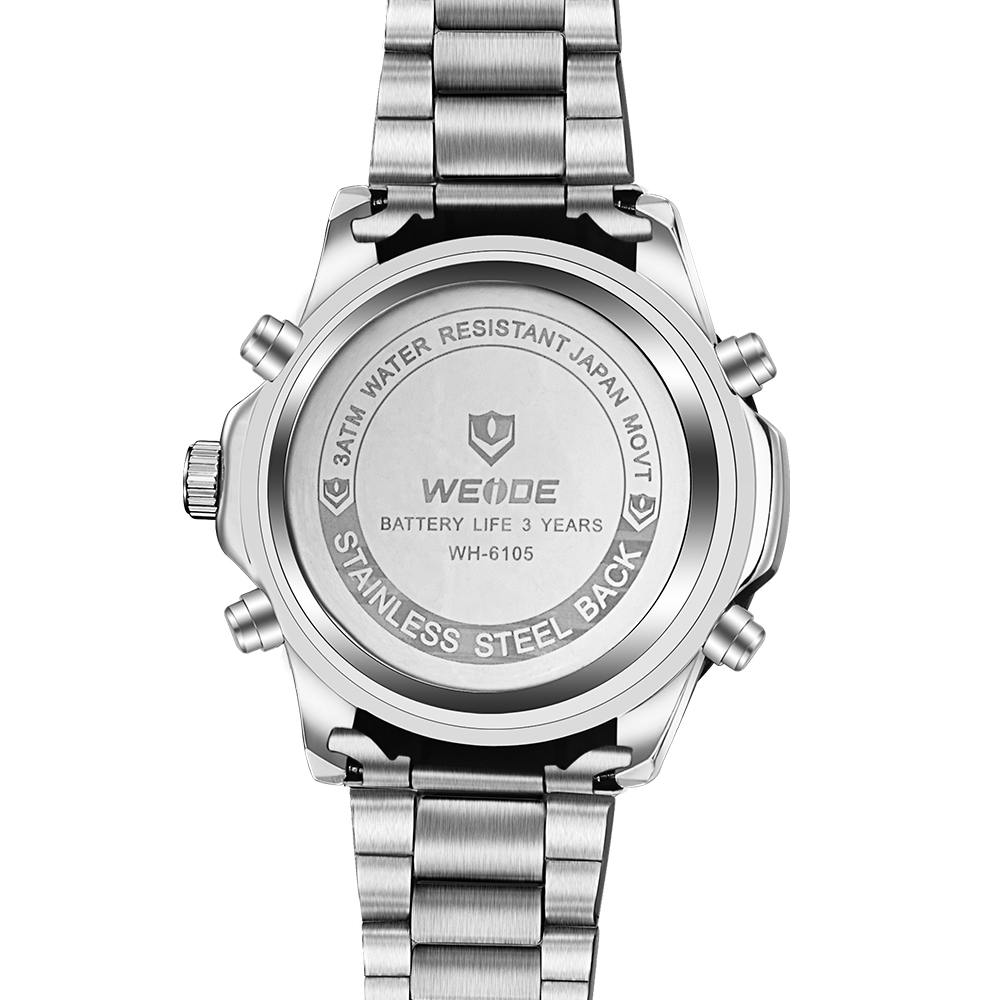 Weide Jam Tangan Pria Stainless Steel - WH6105 - Black 