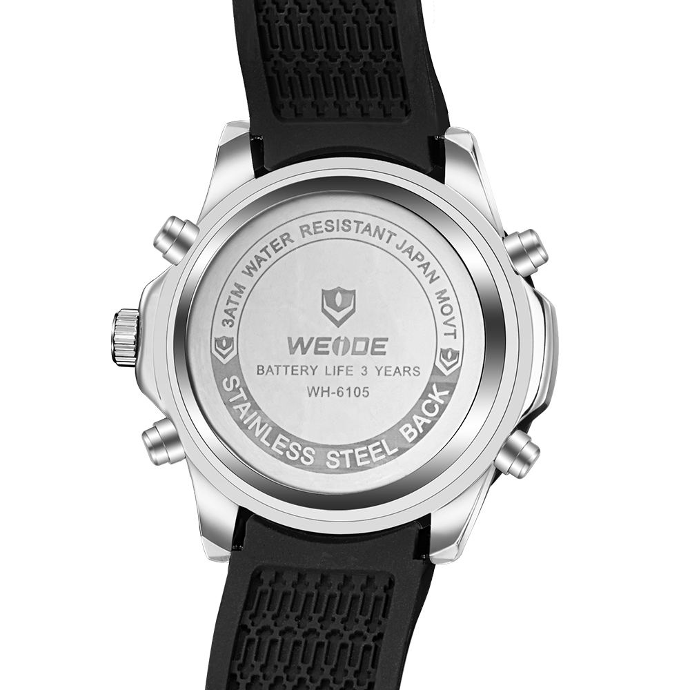weide jam tangan pria silicone wh6105 black weide jam tangan pria silicone wh6105 black