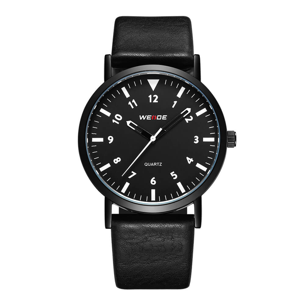 Weide Jam Tangan Analog Pria - WD003 - Black/Black