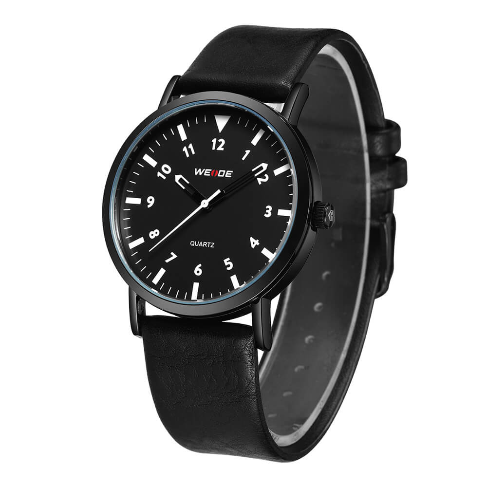 Weide Jam Tangan Analog Pria - WD003 - Black/Black 