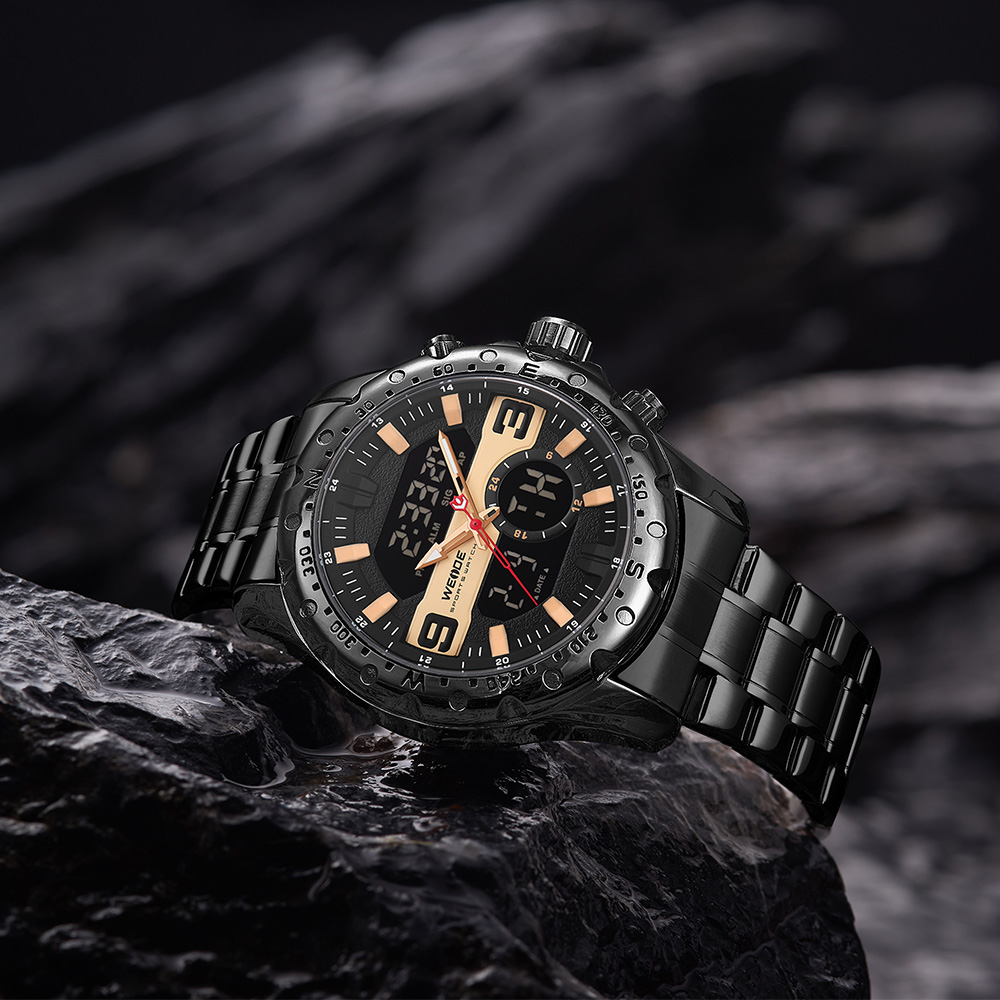 Weide Jam Tangan Digital Analog Premium Stainless Steel Pria - WH8502