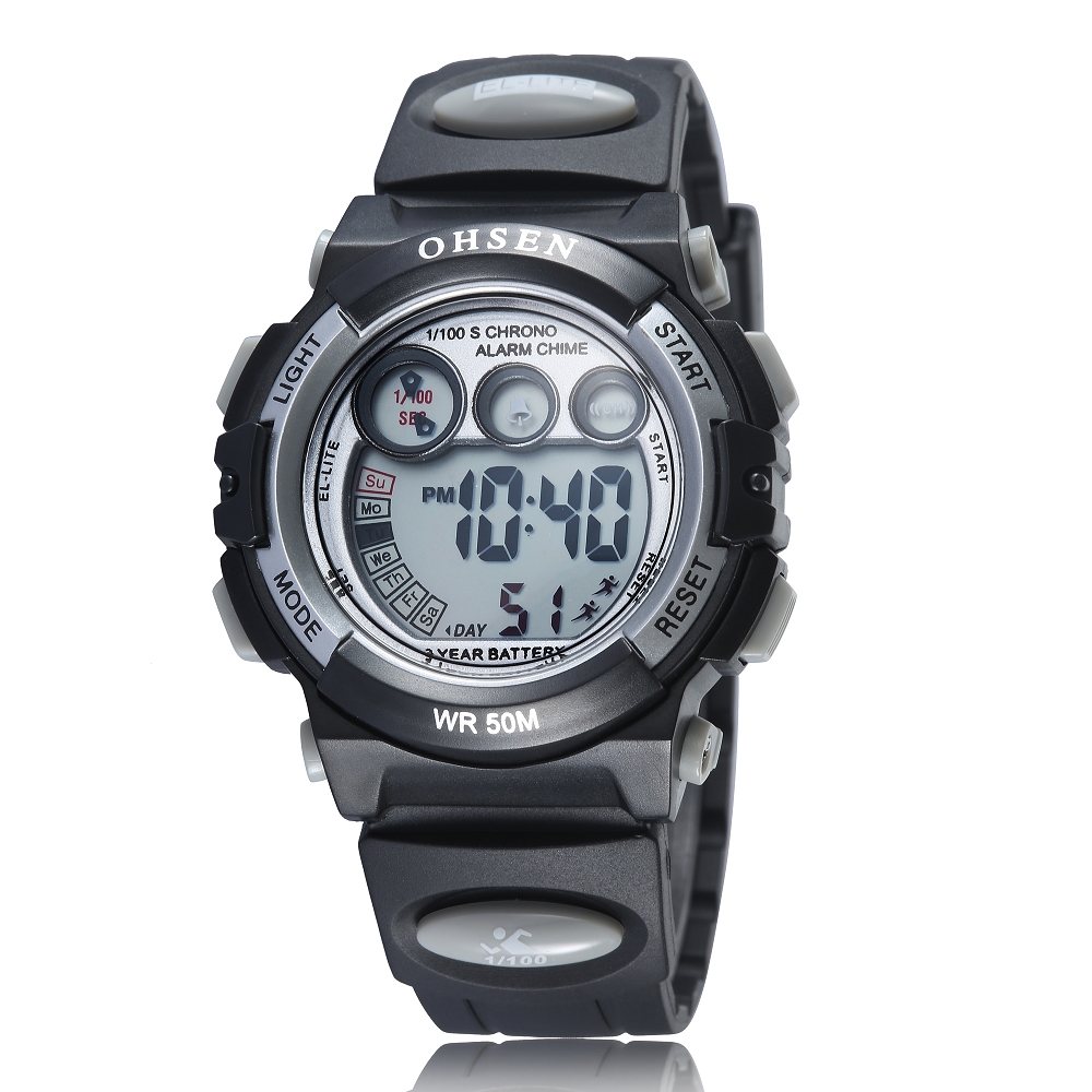 Ohsen Waterproof Digital Sport Watch - AD1509-1 - Black 