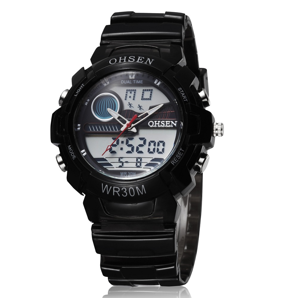Ohsen Waterproof Quartz Digital Sport Watch - AD1008-1 