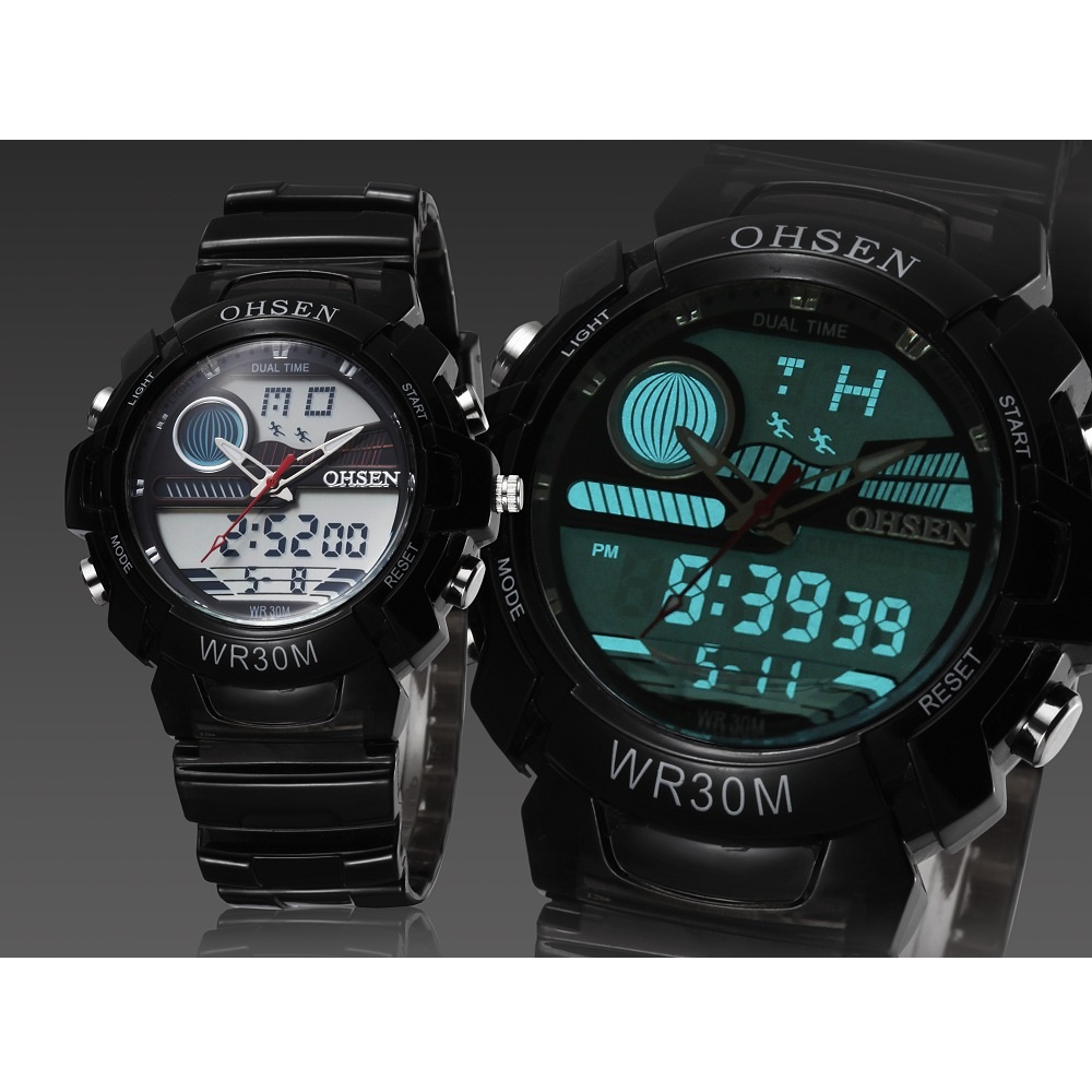 Ohsen Waterproof Quartz Digital Sport Watch - AD1008-1 