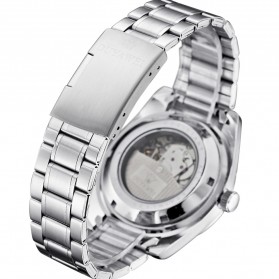 Ouyawei Skeleton Stainless Steel Automatic Mechanical Watch - OYW1320 - Silver Black - 6