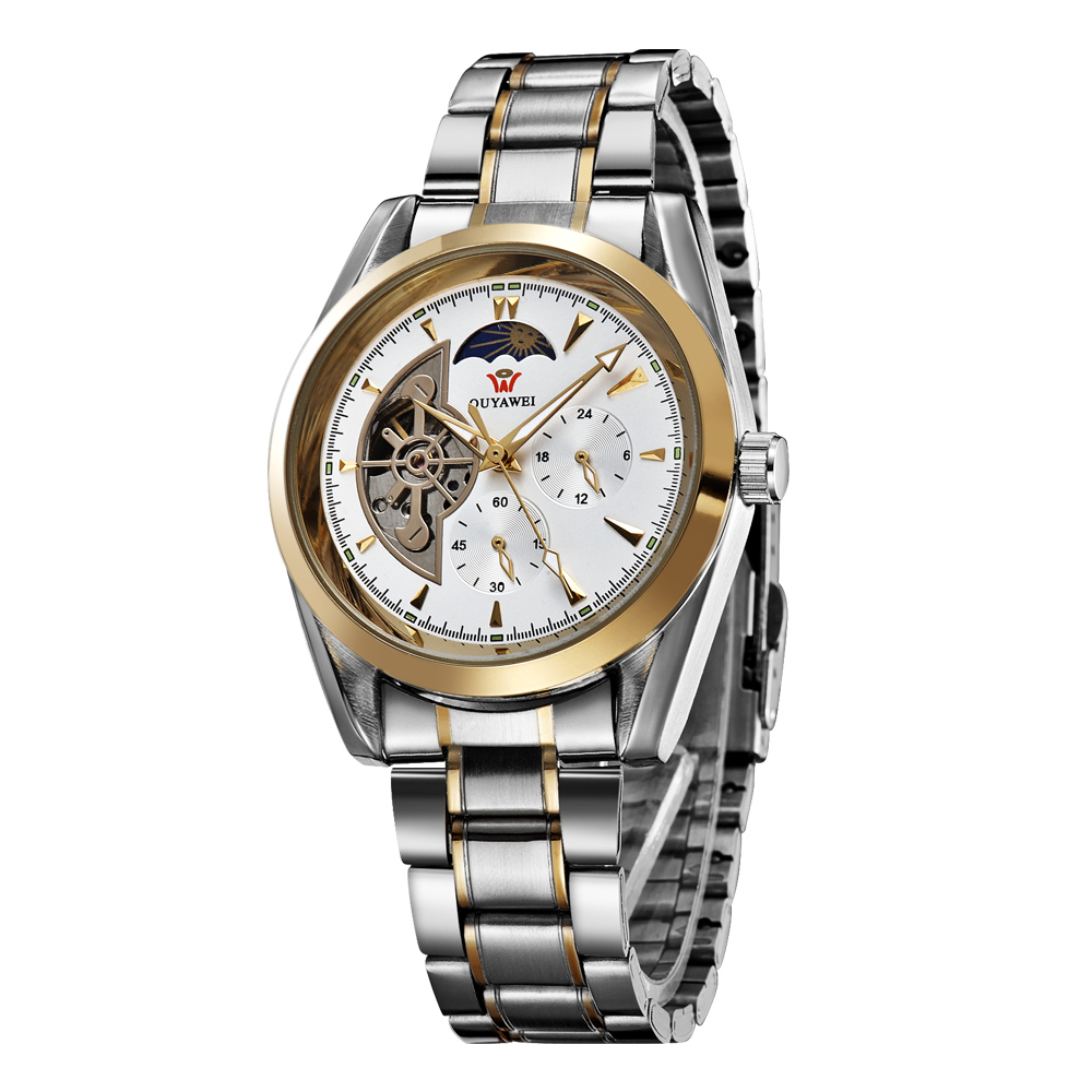 Ouyawei Luxury Men Stainless Steel Automatic Mechanical 