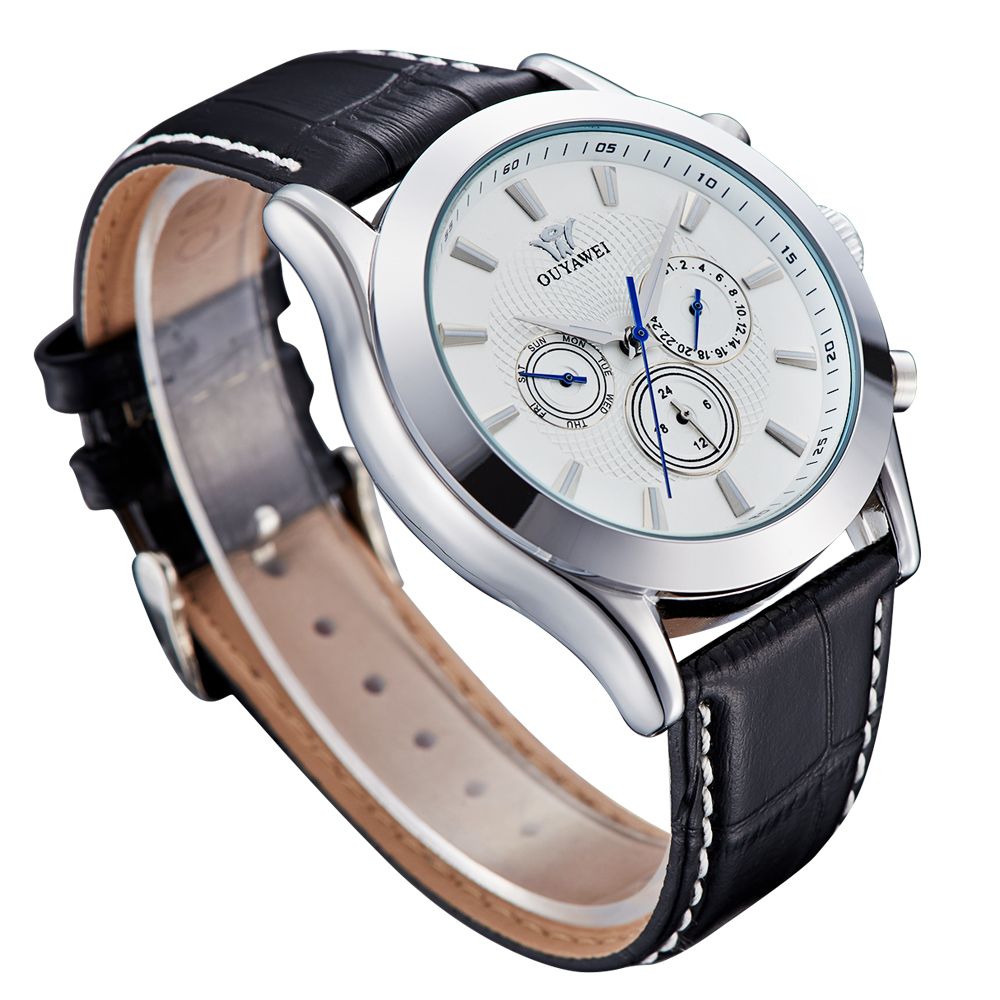 Ouyawei Luxury Men Leather Strap Automatic Mechanical Watch OYW13332