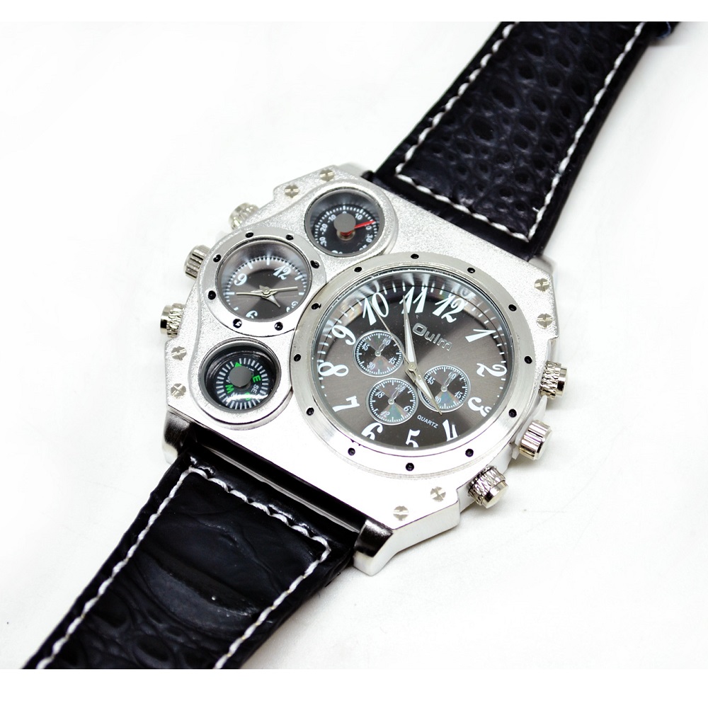 Oulm Jam Tangan Fashion Pria Dengan Kompas Dan Thermometer 1349