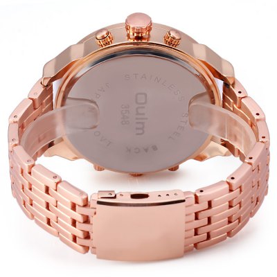 Oulm Jam Tangan Analog Stainless Steel Strap- 3548 - Black 