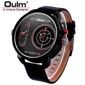 Oulm Analog Quartz Men Stainless Steel Band Fashion Watch - 9316 - Red - 1