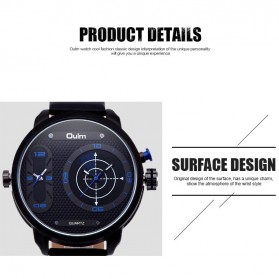 Oulm Analog Quartz Men Stainless Steel Band Fashion Watch - 9316 - Blue - 4