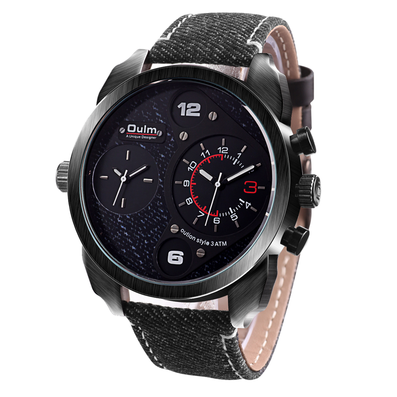  Oulm  Jam  Tangan  Analog HP9316 Black Black 