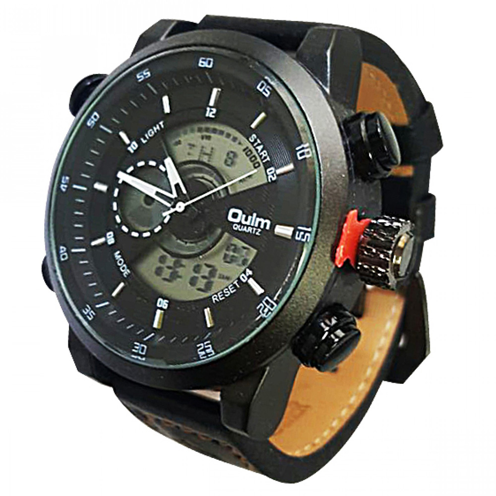  Oulm  Jam  Tangan  Analog HP3558 Black White 