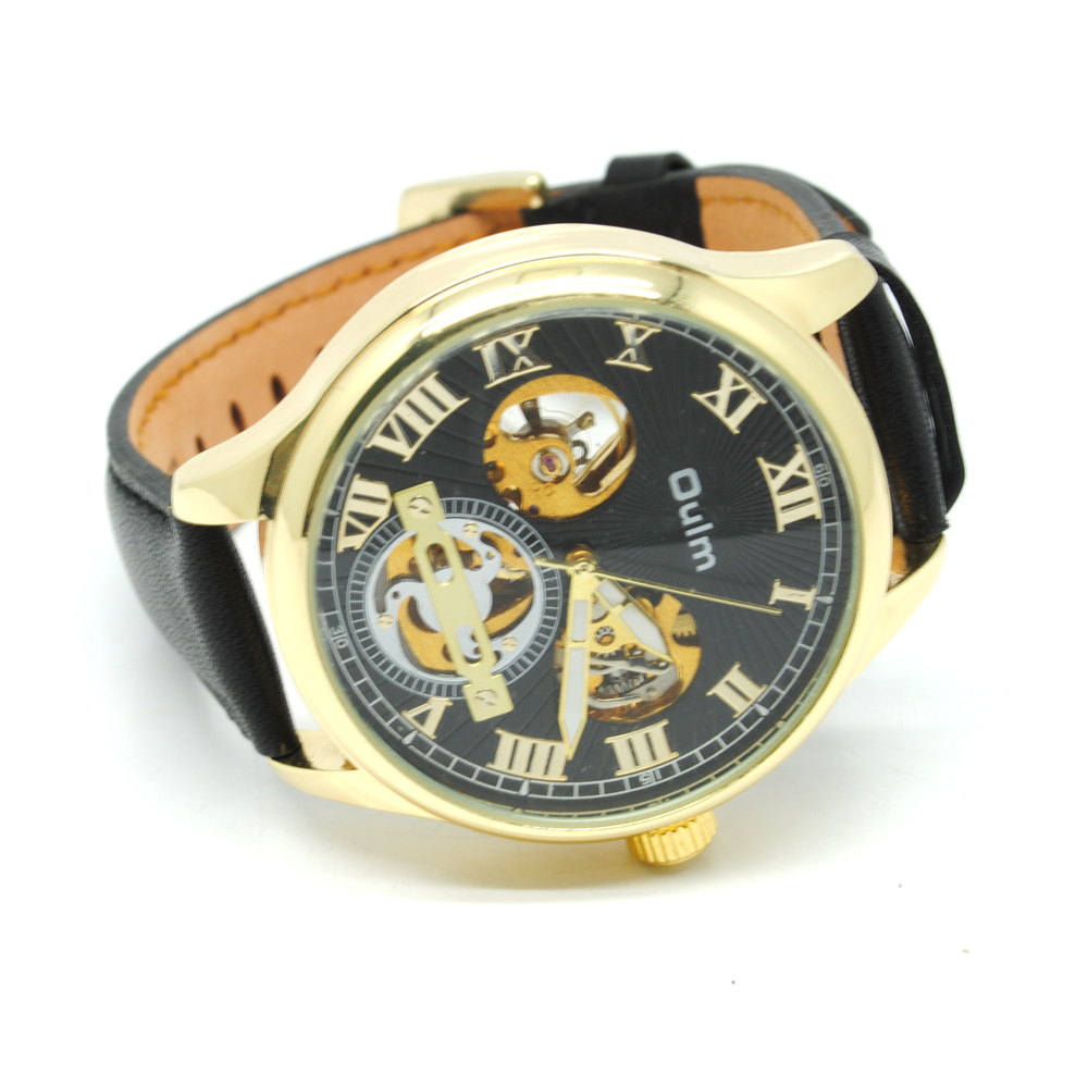 Oulm Jam Tangan Mekanikal - HP3621 - Black Gold 