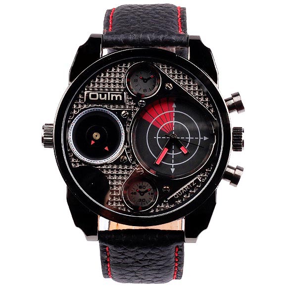 Oulm Jam Tangan Analog Desain Radar HP9316 Black Red Oulm Jam Tangan Analog Desain Radar HP9316 Black Red