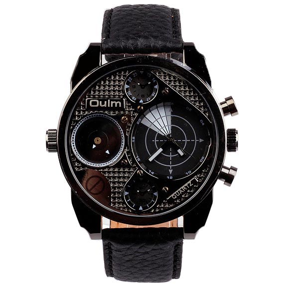 Oulm Jam Tangan Analog Desain Radar - HP9316 - Black White 
