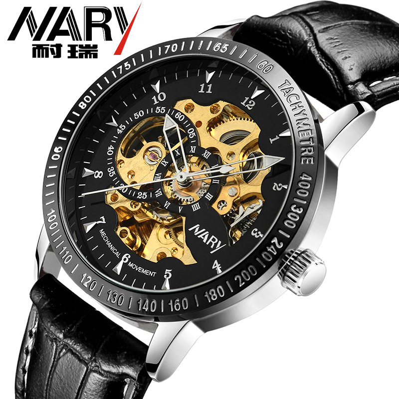 nary jam tangan mechanical kulit 18026 black silver jakartanotebook nary jam tangan mechanical kulit 18026 black silver jakartanotebook