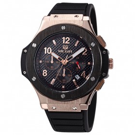 MEGIR Jam Tangan Analog - MN3002 - Black Gold - 1