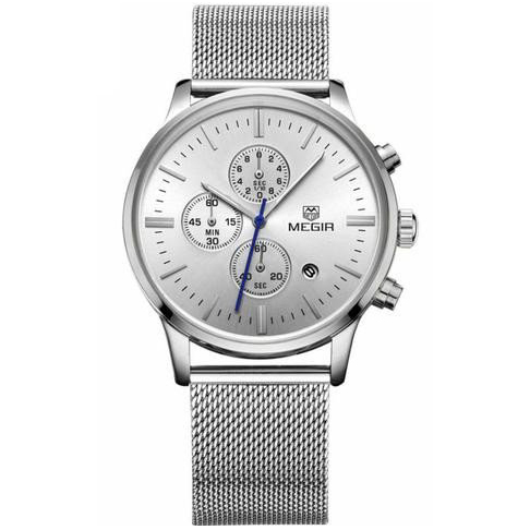 megir mesh chrono jam tangan analog ms2011g silver megir mesh chrono jam tangan analog ms2011g silver