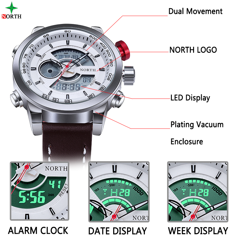 jam tangan analog digital kulit 6015 white jam tangan analog digital kulit 6015 white